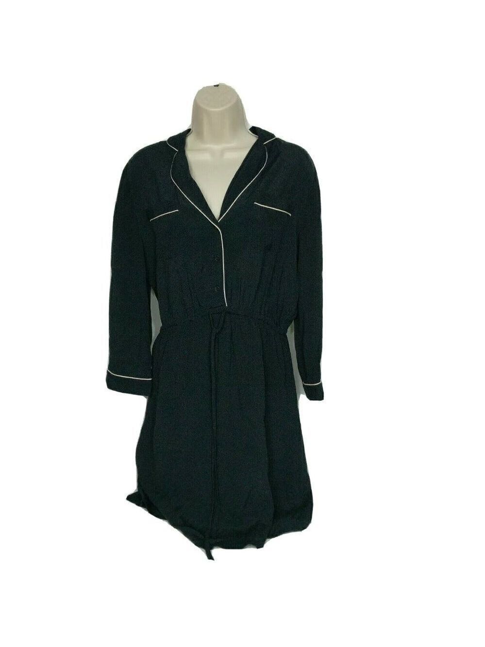 Ann Taylor LOFT Black V Neck Empire Waist Dress XS